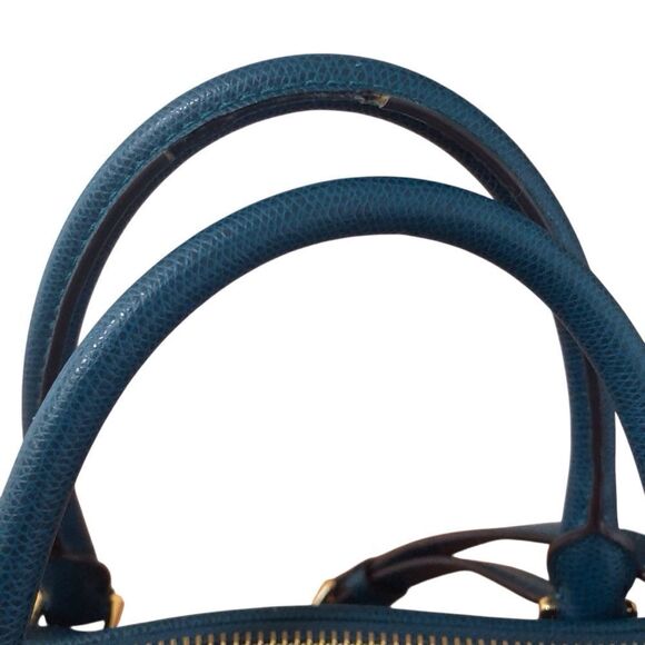 MICHAEL KORS REESE LARGE DEEP TEAL DOUBLE ZIP LEATHER SATCHEL BAG - Picture 3 of 3